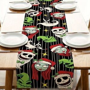 Disney Nightmare Before Christmas Black and Green Table Runner, NEW